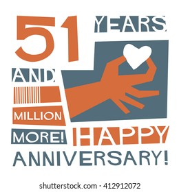 51 Years Happy Anniversary (Vector Illustration Concept Design)