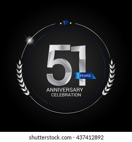 51 Years Silver anniversary logo, low poly design number