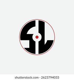 512 letter logo shape geometric math educational learning round circle ellipse gun target negative space S L