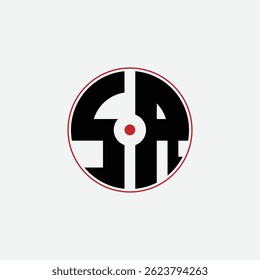 514 carta logotipo forma geométrica matemática educacional redondo círculo elipse arma alvo espaço negativo S R