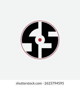 515 letter logo shape geometric math educational learning round circle ellipse gun target negative space S S