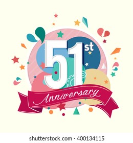51st anniversary with abstract background