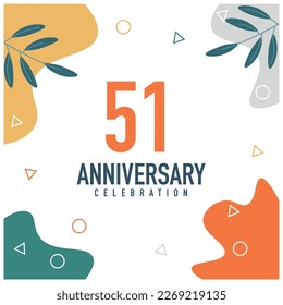 51st anniversary celebration vector colorful design on white background abstract illustration	