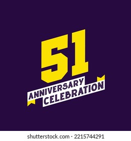 51st Anniversary Celebration vector design,  51 years anniversary