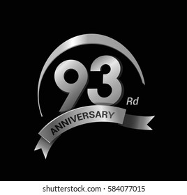 51st anniversary ring logo blue ribbon. vector celebration template