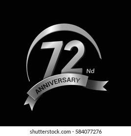 51st anniversary ring logo blue ribbon. vector celebration template