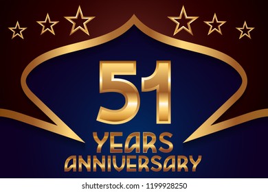 51th Anniversary numbers. background for anniversary