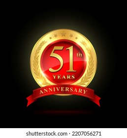 51th Golden Anniversary Logo Shiny Ring Stock Vector (Royalty Free ...