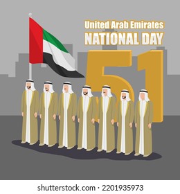 51th UAE National Day Vector Illustration. Suitable for greeting card poster and banner. Vector Illustration United Arab Emirates Independence Day banner template