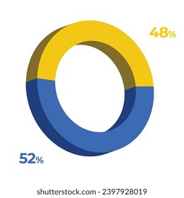 52 48 3d donut pie chart illustration eps vector