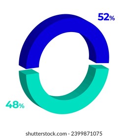 52 48 3d donut pie chart illustration eps vector