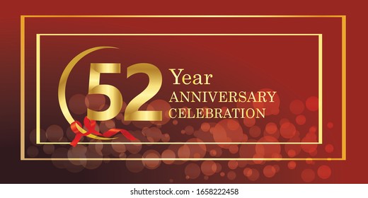 52 anniversary logo vector template. Design for banner, greeting cards or print.