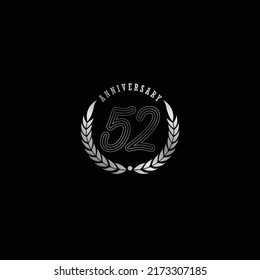 52 anniversary Vector logo design.