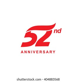 52 anniversary wave logo red