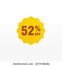 52 descuento, distintivos de vectores de venta para etiquetas, , pegatinas, banners, etiquetas, etiquetas, etiquetas web, nueva oferta. Banner de signo de origami de descuento