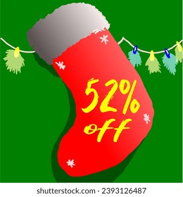 52% discount sock and christmas promotion red green white flashing flashing on the wall