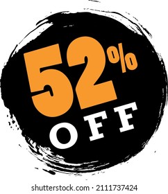 52% fifty two percent off tag label sale black friday circular black brushstroke