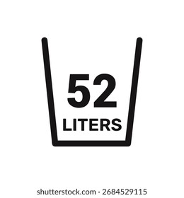52 litros de Vector de iconos de líquido de Vector de medida de fondo blanco