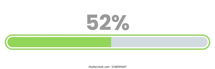 52% Loading. 52% progress bar Infographics vector, 52 Percentage ready to use for web design ux-ui