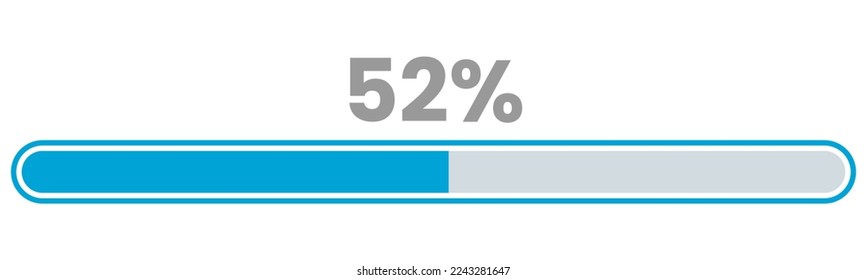 52% Loading. 52% progress bar Infographics vector, 52 Percentage ready to use for web design ux-ui