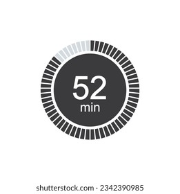 52 minutes timers Clock, Timer 52 min icon.