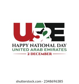 52 National Day of United Arab Emirates. UAE National Day. December 2. Vector Logo. Eps 08. 