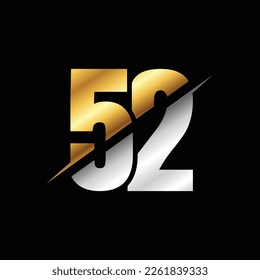52 Number Luxury Logo Design Template Inspiration, Vector Illustration.