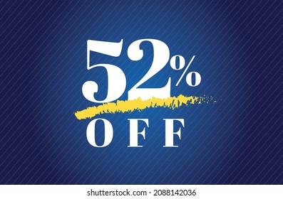 52% off tag fifty two percent discount black friday sale white letter blue gradient  background