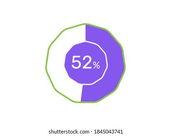 52 Percentage, 52% Percentage ready to use for web design, infographic or business 