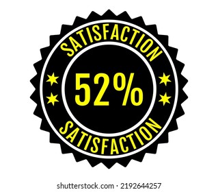 52% Satisfacción Signo Vector fondo transparente
