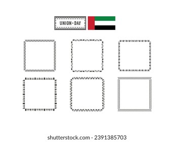 52 UAE National Day. UAE Flag. Union Day of United Arab Emirates. Frame Vector Illustration.