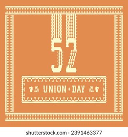 52 UAE National Day. Translated Arabic: Union Day of United Arab Emirates. Illustration. Vector eps 10.