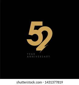 52 Year Anniversary Celebration Vector Template Design Illustration