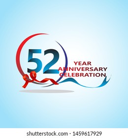 52 Year Anniversary celebration Vector Template Design Illustration