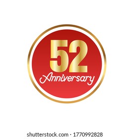 52 años de celebración, diseño vectorial para celebraciones, tarjetas de invitación y tarjetas de felicitación