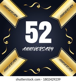 52 year anniversary celebration, vector design for celebrations, invitation cards and greeting cards