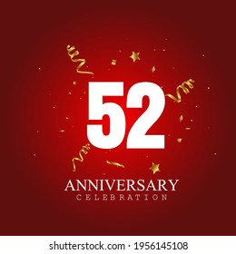 52 year anniversary celebration, vector design for celebrations, invitation cards and greeting cards