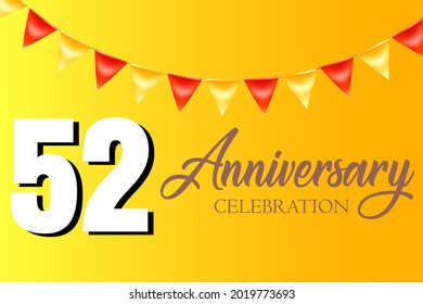 52 year anniversary celebration, vector design for celebrations, invitation cards and greeting cards