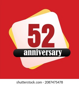 52 años de celebración, diseño vectorial para celebraciones, tarjetas de invitación y tarjetas de felicitación