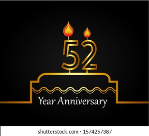 52 year anniversary design template