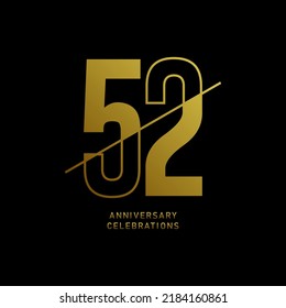 52 year anniversary design template. vector template illustration