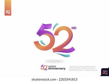 52 year anniversary design template