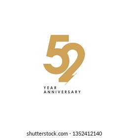 52 year Anniversary Logo Vector Template Design Illustration