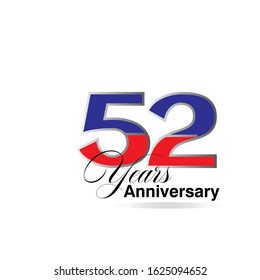 52 Year Anniversary Vector Template Design Illustration