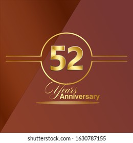 52 Year Anniversary Vector Template Design Illustration