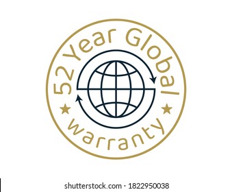 52 year global warranty images, 52 years worldwide warranty logos