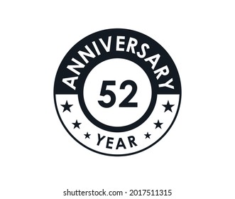 Diseño vectorial de insignia de 52 años