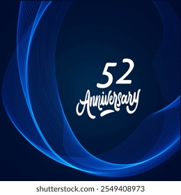 52 years anniversary celebration 3d vector template design illustration