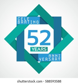 52 Years Anniversary Celebration Design.

