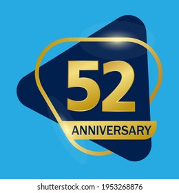 52 years anniversary celebration logo vector template design illustration